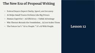 Win Theme Masterclass FY2026 (video 17) for Winning Federal Contracts by Government Contractors