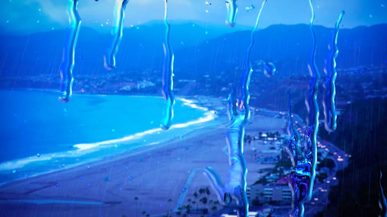 Rain with Ocean Waves 10 Hours | Sleep, Study, Focus with Rainstorm White Noise