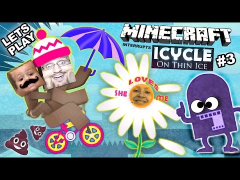 Lets Play ICYCLE: ON THIN ICE w/ Minecraft! She Loves Me ... Not? (Crazy Naked Bike Guy Part 3)