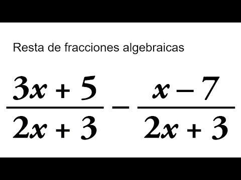 RESTA DE FRACCIONES ALGEBRAICAS CON EL MISMO DENOMINADOR. Matemáticas Básicas