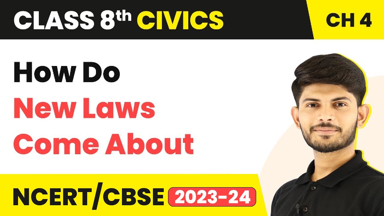 How Do New Laws Come About - Understanding Laws | Class 8 Civics Chapter 4