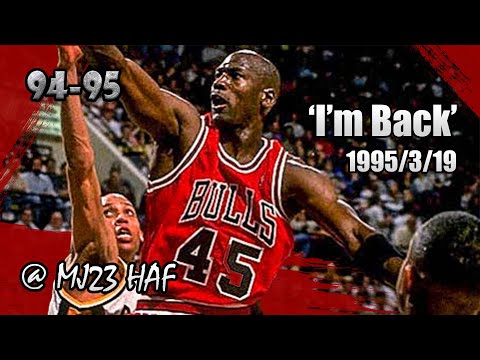 Michael Jordan Highlights vs Pacers (1995.03.19) - 19pts, HE'S BACK!