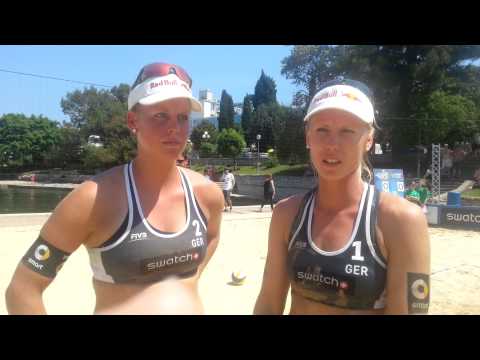 Karla Borger und Britta Büthe feiern Viertelfinaleinzug bei der FIVB Swatch Major Series in Porec