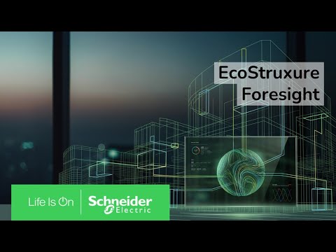 EcoStruxure Foresight dashboard displaying predictive building performance and system modeling. 