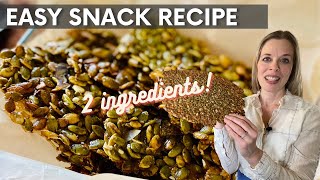Easy Gluten-free Snack Recipe | 2-ingredient Pumpkin Seed Brittle
