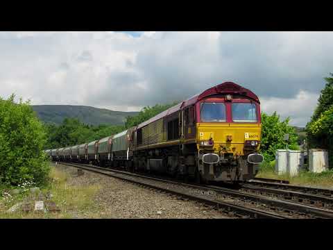 DB Cargo 66079 Arpley Sidings - Tunstead Sdgs @ Chinley North Jn 8/7/21