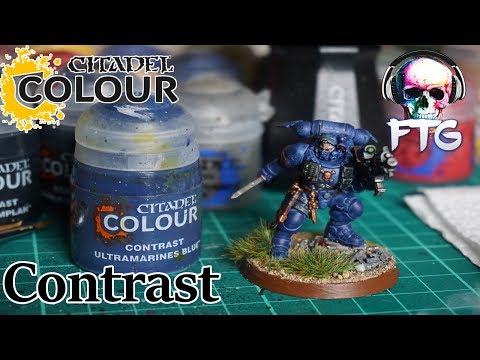 Citadel Contrast Paint on a Primaris Lieutenant in Phobos Armour