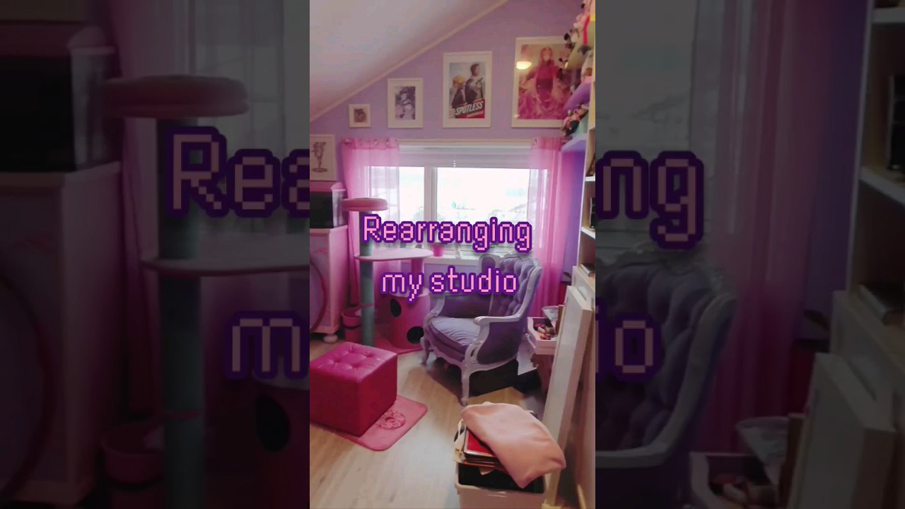 #workspace #artistworkspace #studio #rearranging #pastelaesthetic #aesthetic #pinkaesthetic