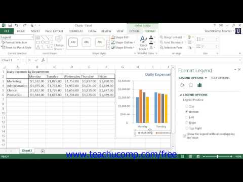 Excel 2013 Tutorial Formatting a Legend Microsoft...