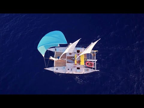 Pilgrim Sailing at Sunset - Aerial view