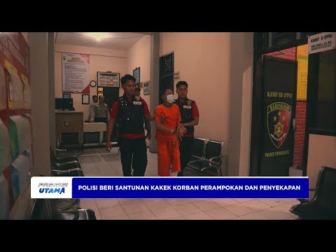 POLISI BERI SANTUNAN KAKEK KORBAN PERAMPOKAN DAN PENYEKAPAN