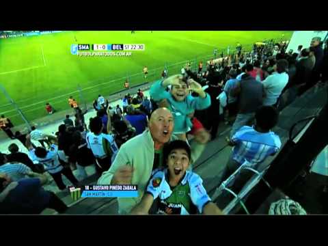 Gol de Pinedo Zabala. San Martín (SJ) 1 - Belgrano 0. Fecha 28. Primera División 2015. FPT.