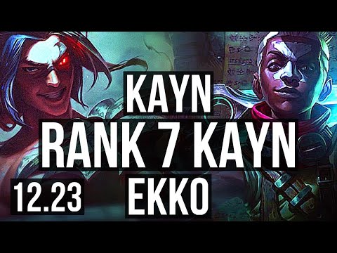 KAYN vs EKKO (JNG) | 11 solo kills, Rank 7 Kayn, Godlike, 21/6/9 | EUW Challenger | 12.23