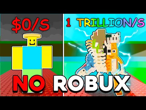 $0 to $1 TRILLION NO ROBUX CHALLENGE in Steal A Brainrot
