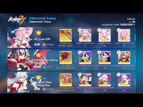 [EX MA] SSS Meteoroid: Paros 47920 | HLE (S2+1) FDD (S0+2) FWS (SS+3) Chenxue SSS | HI3