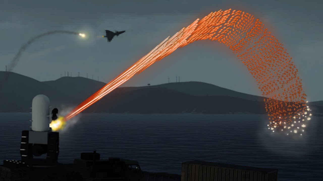 Fighter Jet shot down by C-RAM - Phalanx CIWS - Military Simulation - ArmA 3