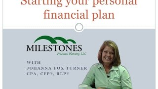 Starting your personal financial plan