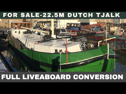FOR SALE- 22.5M Dutch Tjalk with sailing rigging/ 6 cylinder DAF engine/ Full Liveaboard conversion
