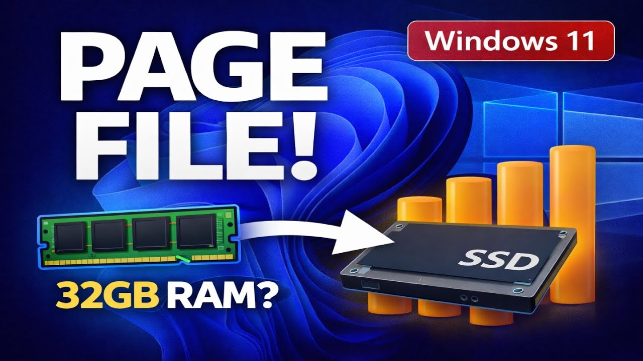 Windows 11 Virtual Memory Explained | Best Page File Size for 32GB RAM (Fix Slowdowns)
