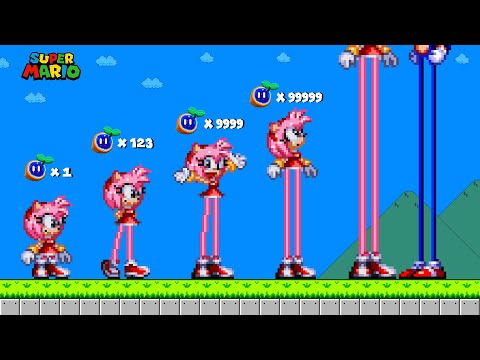 Upgrading Amy TALLEST Ever!? | Sonic and Amy Rose in Super Mario Bros.