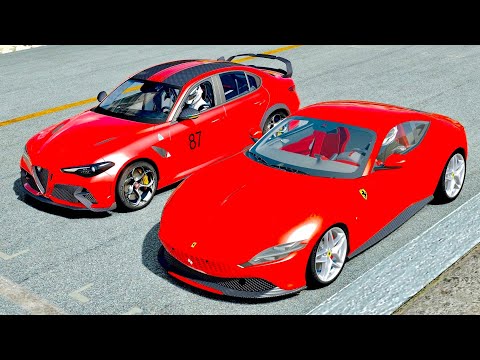 Ferrari Roma vs Alfa Romeo Giulia GTAm at Imola GP