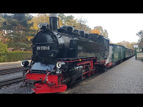 Insel Rügen - Dampflok Rasender Roland - Abfahrt Bahnhof Göhren