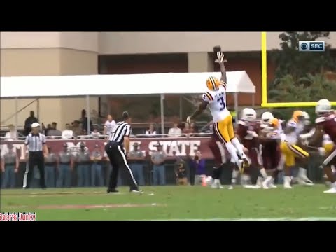 LSU DB JaCoby Stevens One Handed INT off Mississippi State QB