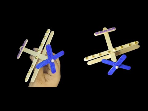 HOW TO MAKE ICE CREAM STICK AEROPLANE//PIPSICLE STICK EASY CRAFTS//crafts