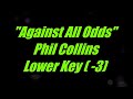 Against All Odds by Phil Collins Lower Key Karaoke