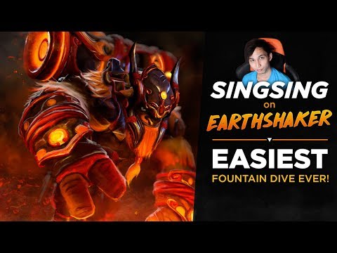 SingSing on EarthShaker! Most Easy Fountain Dive Ever! - Dota 2 Offlane Gameplay