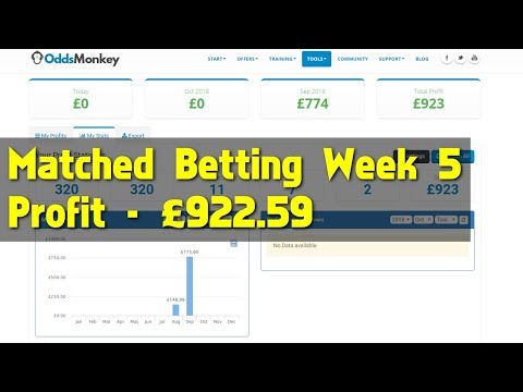 Matched Betting Week 5 - Profit: £922.59