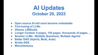 AI Updates - October 20, 2023 - Open source AI, Fine-tuning LLMs, Ollama, LMStudio, Nvidia DGX