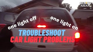 How to troubleshoot car light problems, such as lights not turning off or one-on one-off.
