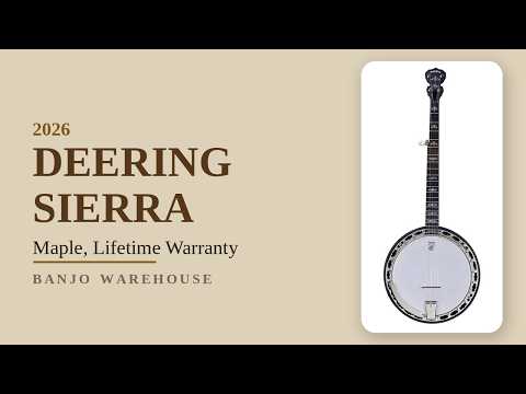 2026 Deering Sierra Maple 5-String Resonator Banjo, New, Made in USA image 8