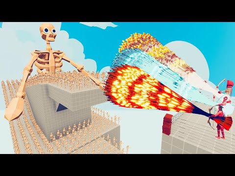 100x SKELETONS + 2x GIANT vs 3x EVERY GOD - Totally Accurate Battle Simulator TABS