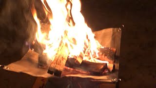 キャンプ場でソロ焚き火
