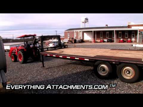 Part of a video titled How To Move a Gooseneck Trailer with a Tractor - YouTube