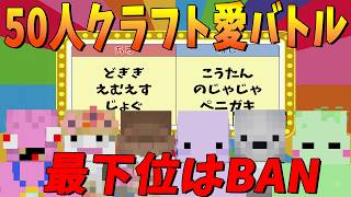 最下位はBAN 新規の愛を測る50人クラフトクイズ愛バトル