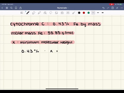 Cytochrome c is an iron-containing enzyme found in the cells of all aerobic organisms. If cytochrom…
