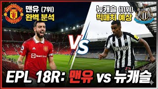 EPL 18라운드---맨체스터 유나이티드 vs 뉴캐슬: 경기분석.