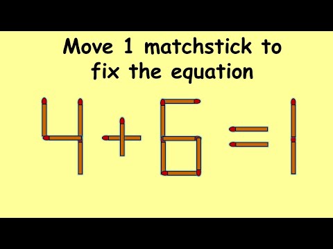4+6=1 can you make this possible? | Match stick puzzle #157 | Puzzles with Answer