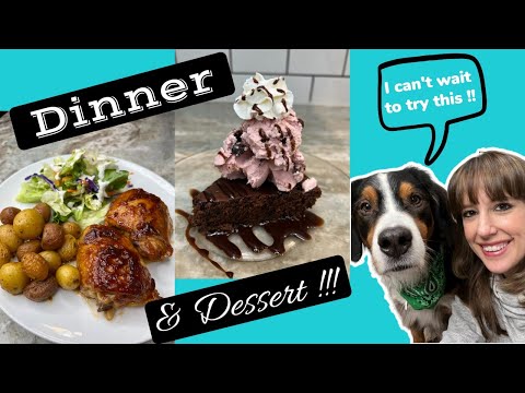 EASY DINNER & DESSERT | Baked BBQ Chicken Thighs & Microwave Potatoes + Chocolate Microwave Cake