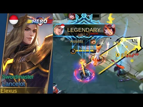 Lancelot HERO Skin SWORDMASTER Full Legendary Gameplay (Better Than Epic..?) - Flashy Flash MLBB