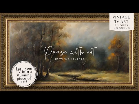 Vintage Moody Forest Frame TV Art, Forest Trees Art 4K | TV Wallpaper Background | Home Decor |
