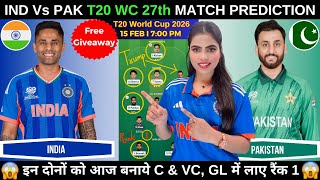 India vs Pakistan T20 World Cup 2026 Match Preview and Dream11 Prediction thumbnail