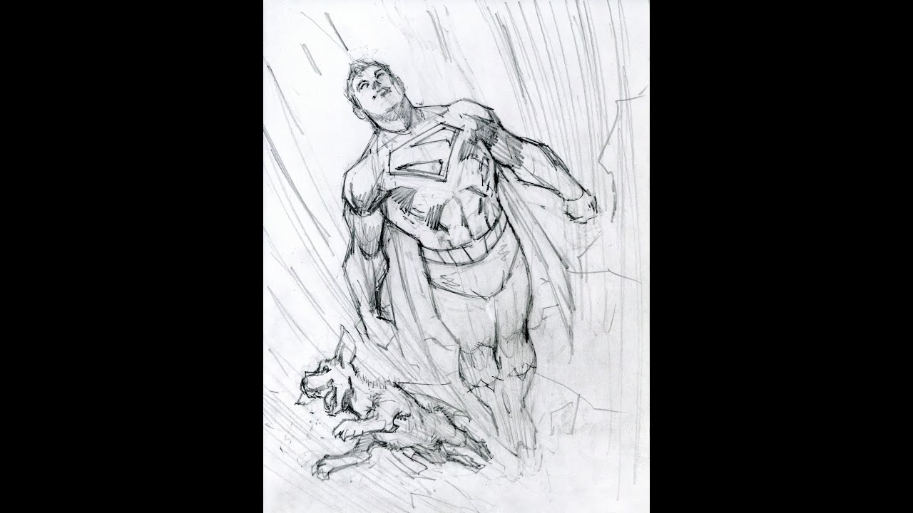 SUPERMAN and KRYPTO (like) Livestream SKETCHING