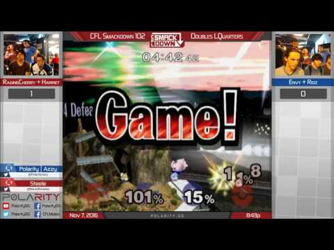 CFL Smackdown 102 Melee - RagingCherry + Harriet vs Envy + Ridz - Doubles Losers Quarters