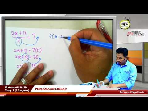 KSSM17 1SA 05 Menyelesaikan Persamaan Linear 1 Pembolehubah