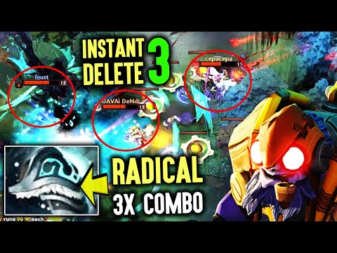 Radical Tinker Amazing Fast Hands Tinker - Instant Triple Kill With Shiva's 3xCombo Dota 2