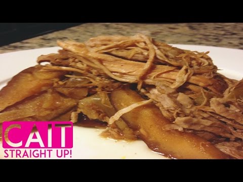 Pulled Pork With Apple Crock Pot Recipe | Game Day Favorite | Cait Straight Up